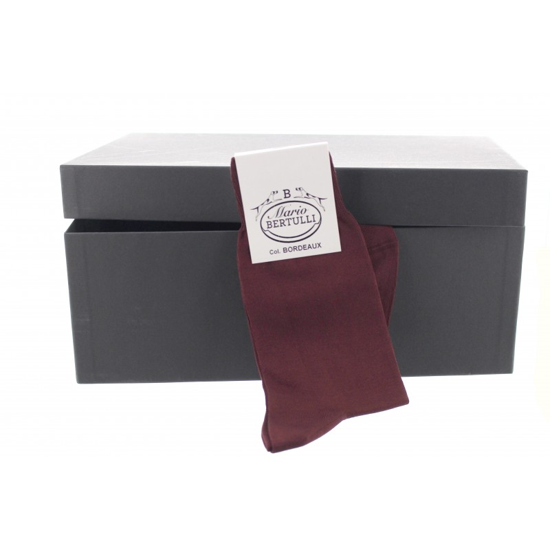Calze filo di scozia bordeaux - calze di lusso Uomo - Mario Bertulli specialista della scarpa rialzante