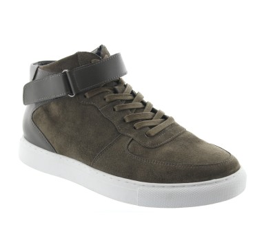 sneaker con tacco rialzato Uomo - Kaki - Nubuck / Pelle - +5 CM - Olivetta - Mario Bertulli