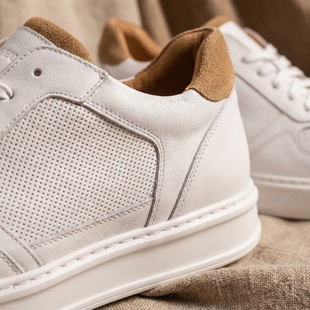 Sneakers rialzanti Riva bianche +7,5 cm