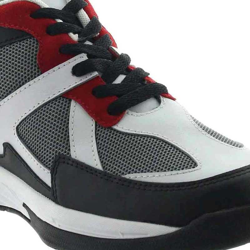 basket semelle rehaussante Homme - Blanc - Cuir/mesh - +7 CM - Sport - Mario Bertulli