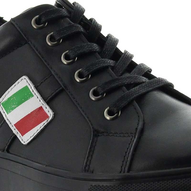 basket semelle rehaussante Homme - Noir - Cuir - +5 CM - Détente - Mario Bertulli