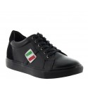 basket Homme rehaussante - Noir - Cuir - +5 CM - Rocchetta - Mario Bertulli