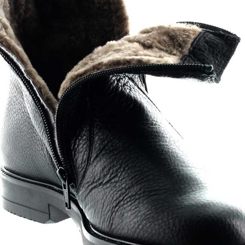 bottes Homme semelles talonnettes - Noir - Cuir d'agneau - +6,5 CM - Détente - Mario Bertulli