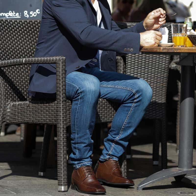 Chaussure Derby compensée Homme | Marron +6 CM | Mario Bertulli
