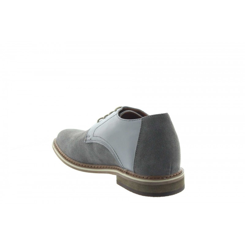 chaussure richelieu grandissante Homme - Gris clair - Nubuck / Cuir - +6 CM - Détente - Mario Bertulli