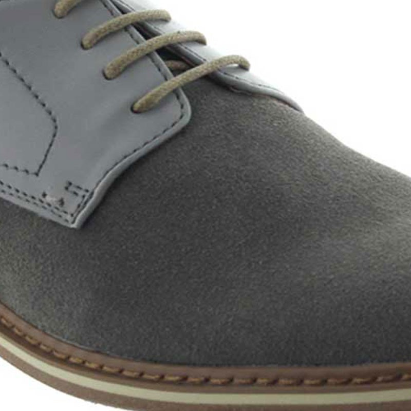 chaussure richelieu Homme semelle talonnette - Gris clair - Nubuck / Cuir - +6 CM - Détente - Mario Bertulli