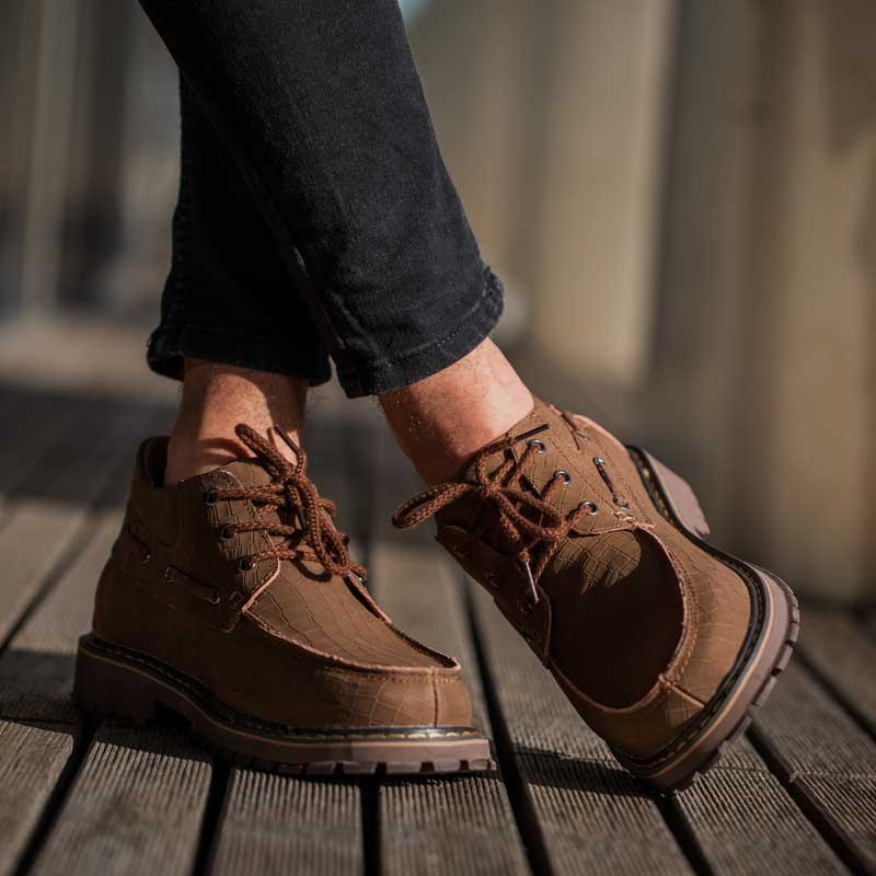 Chaussures bateau rehaussantes Homme | Marron +6,5 CM | Mario Bertulli
