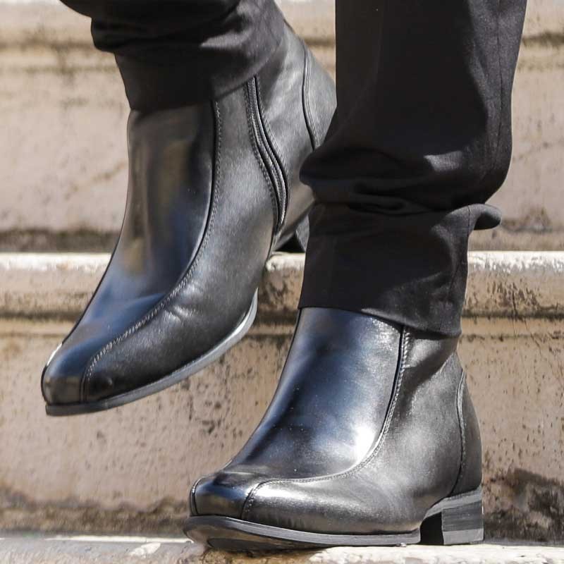 Bottes compensées Homme | Noir +7 CM | Mario Bertulli