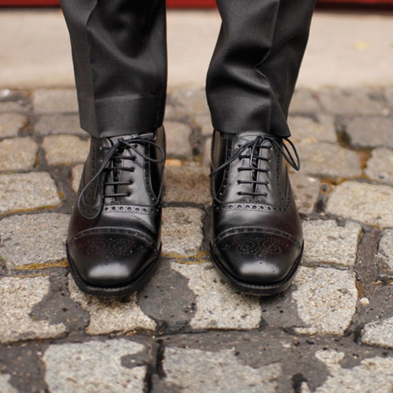 Richelieu compensé Homme | Noir +6 CM | Mario Bertulli