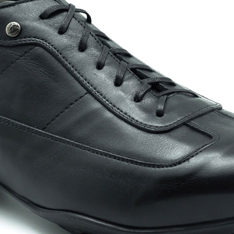 sneaker a talon compensé Homme - Noir - Cuir de veau pleine fleur - +5 CM - Arezzo - Mario Bertulli