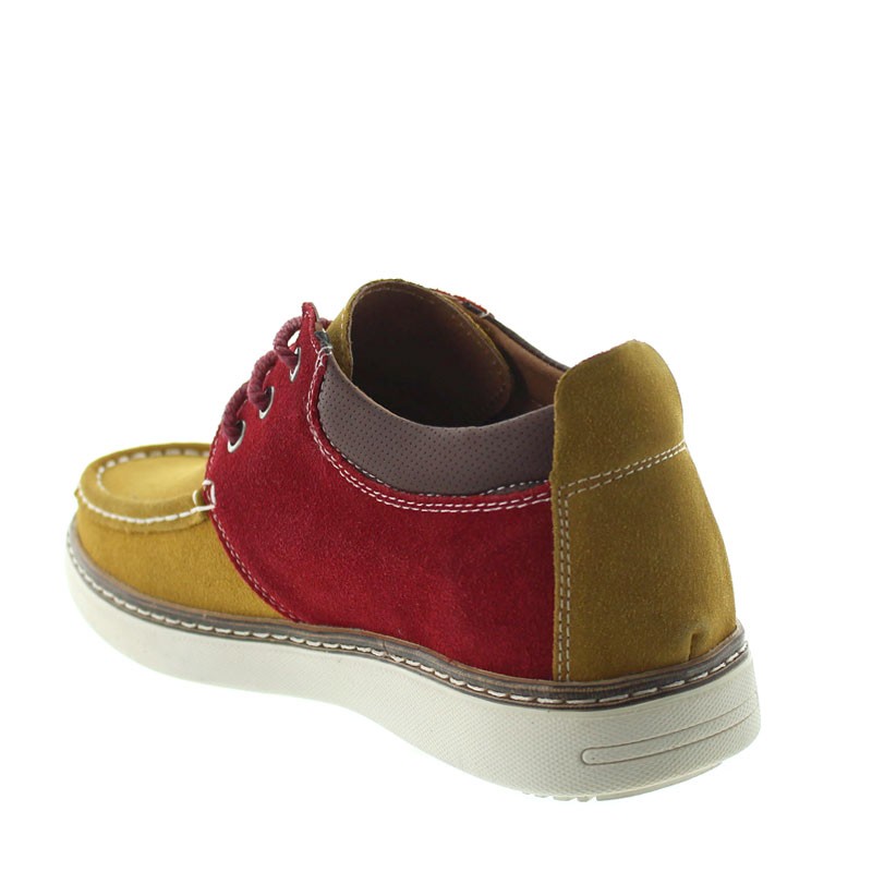 Chaussures rehaussantes Pistoia Cognac/rouge +5.5cm