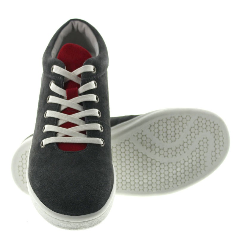 Sneakers Rehaussantes Apricale gris foncé/rouge +6cm