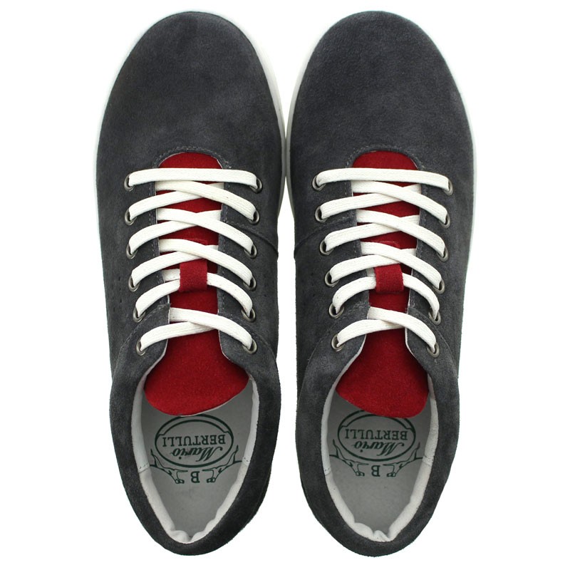 Sneakers Rehaussantes Apricale gris foncé/rouge +6cm
