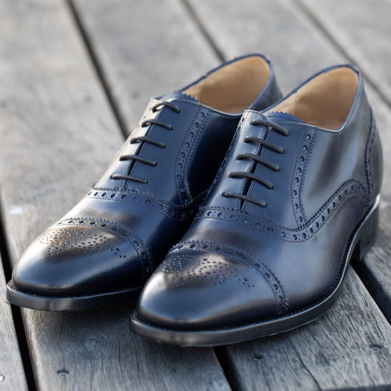 Richelieu compensé Homme | Marine +6 CM | Mario Bertulli
