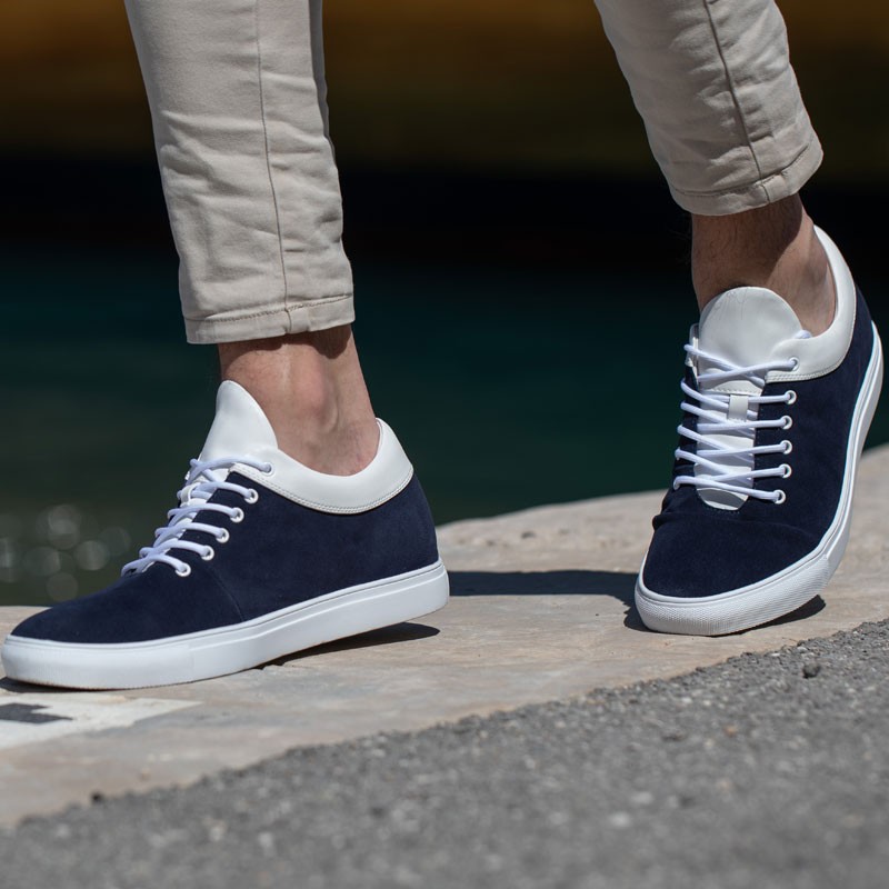 Sneaker Dolcedo marine/blanc +6cm - mario bertulli