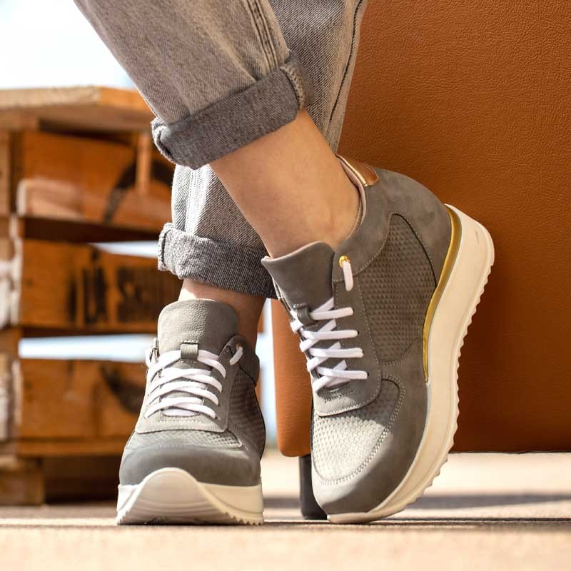 Sneaker talon compensé femme |Gris +7cm | Mario Bertulli