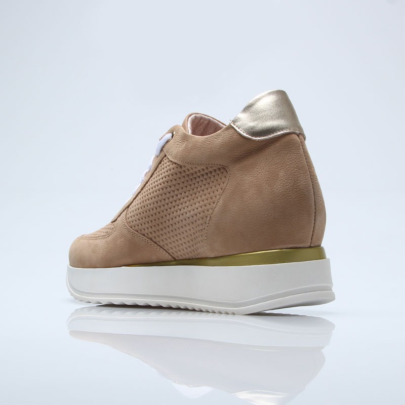 Sneakers rehaussantes femme Audencia - sable +7cm