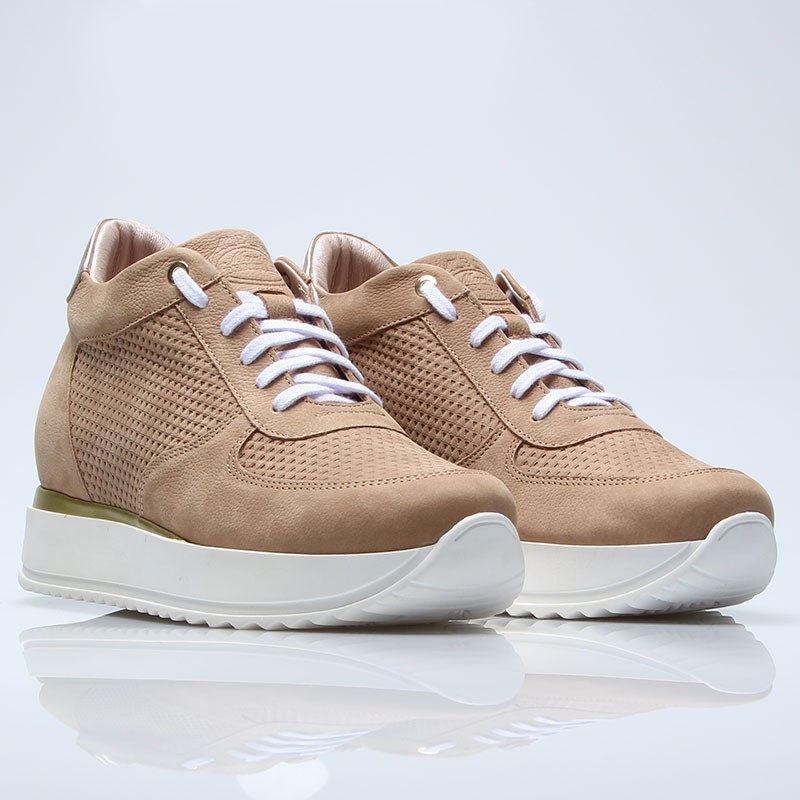 Sneakers rehaussantes femme Audencia - sable +7cm
