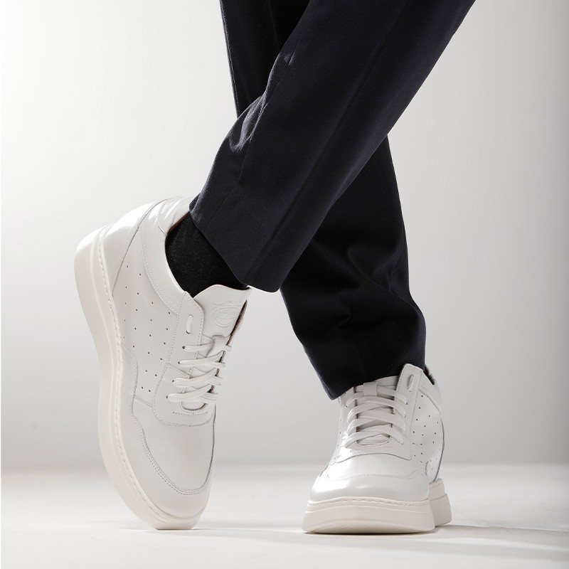 Sneaker talon compensé Homme | Blanc +9 cm | Mario Bertulli