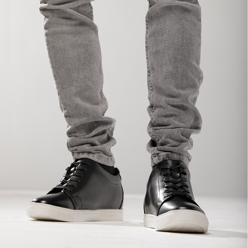 Sneaker talon compensé Homme | Noir +6,5 CM | Mario Bertulli