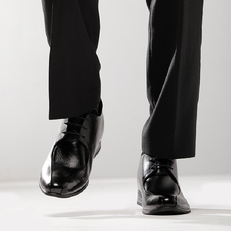 Chaussure Derby compensée Homme | Noir +7 CM | Mario Bertulli