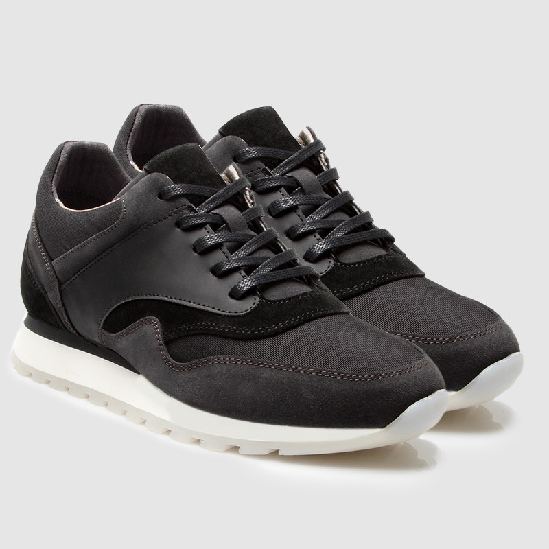 Basket Homme rehaussante  | Noir +7 cm | Mario Bertulli