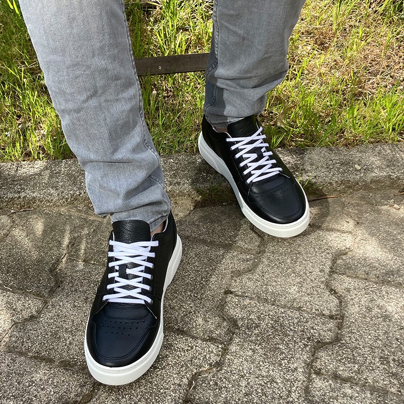 Sneaker Donato Noir +7cm - mario bertulli
