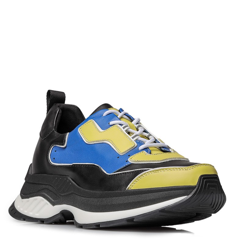 Sneaker Luni bleu/vert +7cm - mario bertulli