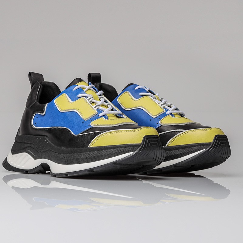 Sneaker Luni bleu/vert +7cm - mario bertulli