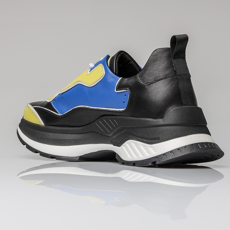 Sneaker Luni bleu/vert +7cm - mario bertulli