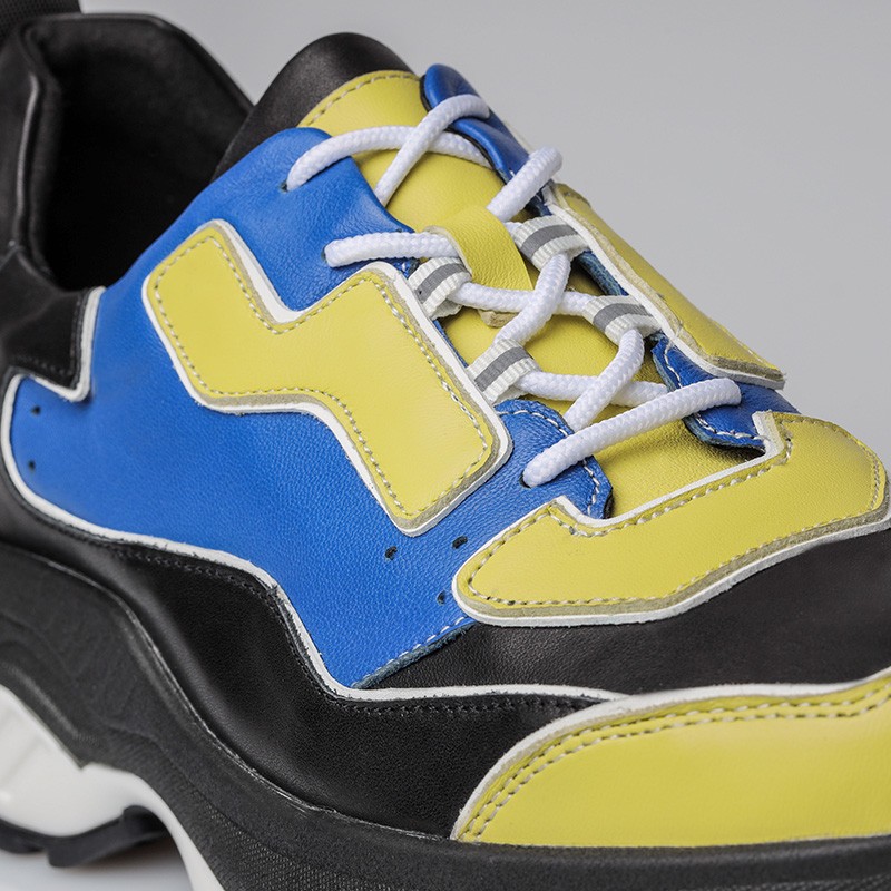 Sneaker Luni bleu/vert +7cm - mario bertulli