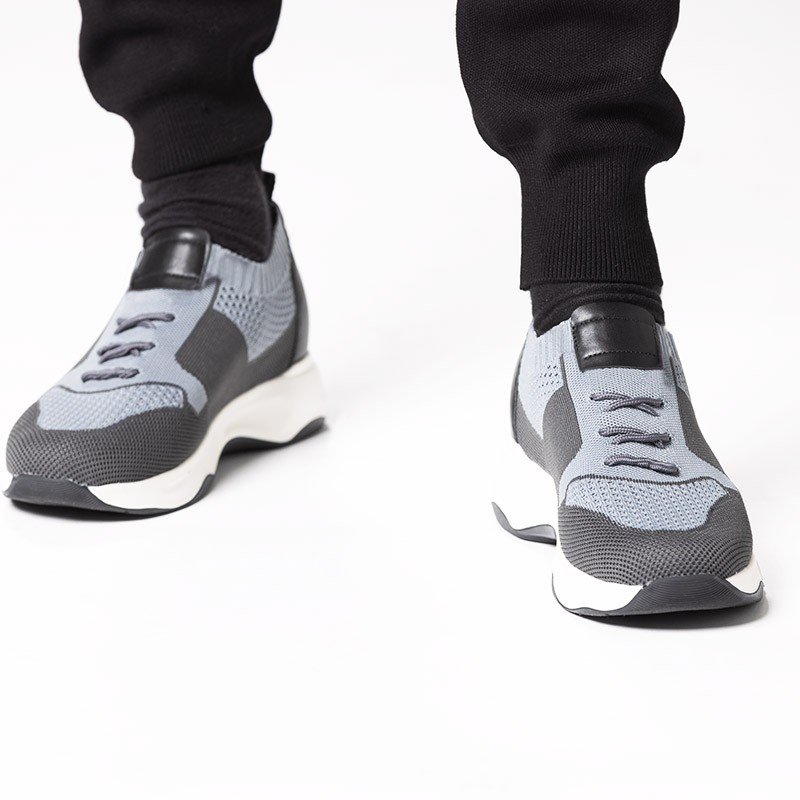 Basket Homme rehaussante  | Gris +7 CM | Mario Bertulli