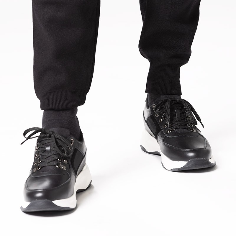 Basket Homme rehaussante | noir +7 cm | Mario Bertulli