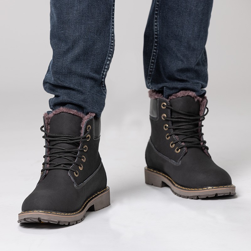 Bottes fourrés compensées  Homme | Noir +7.5 CM | Mario Bertulli