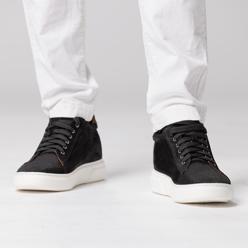 Sneaker talon compensé Homme | Brera noir +7,5 cm | Mario Bertulli