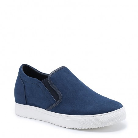 Sneaker talon compensé homme | Marine +6 cm | Mario Bertulli