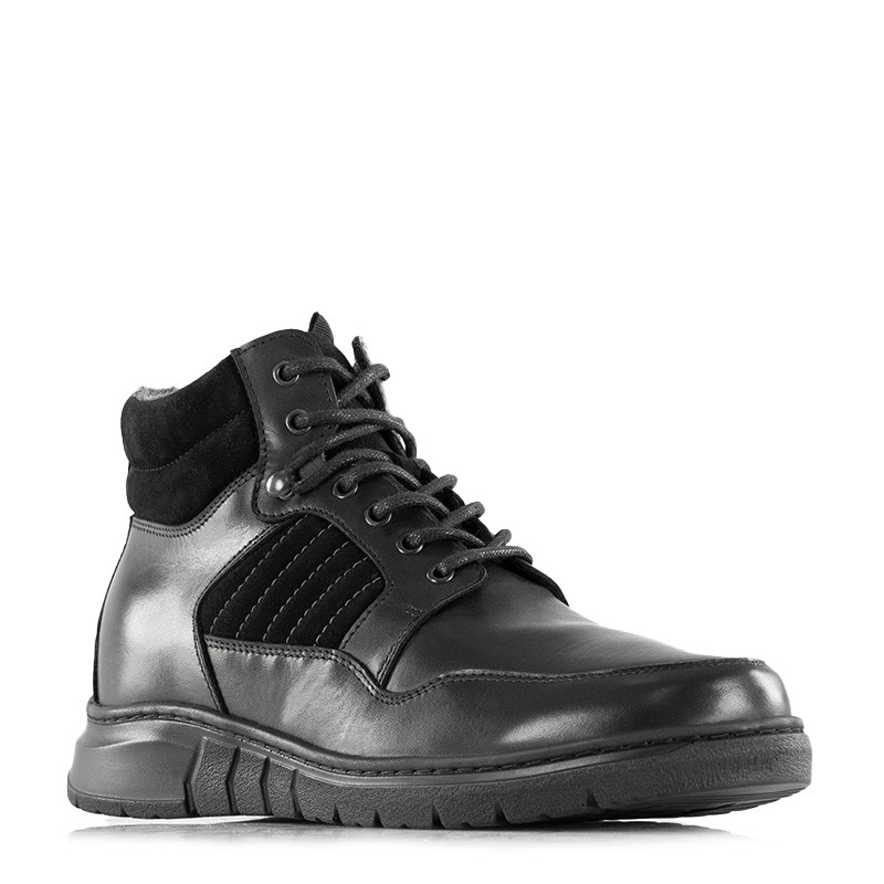 Bottineses compensées Homme | Noir +6.5 cm | Mario Bertulli