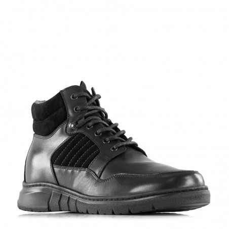 Bottineses compensées Homme | Noir +6.5 cm | Mario Bertulli