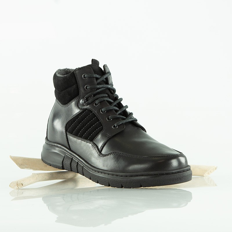Bottineses compensées Homme | Noir +6.5 cm | Mario Bertulli