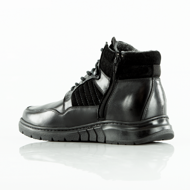 Bottineses compensées Homme | Noir +6.5 cm | Mario Bertulli