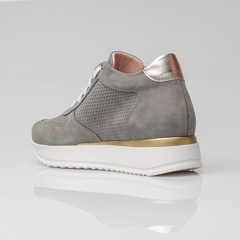 Sneaker talon compensé femme |Gris +7cm | Mario Bertulli