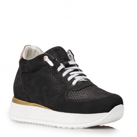 Sneaker talon compensé femme |Noir +7cm | Mario Bertulli