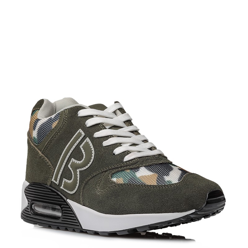 Basket Homme rehaussante  | Kaki +7 CM | Mario Bertulli
