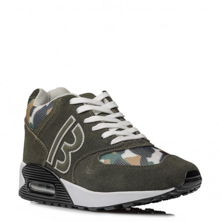 Basket Homme rehaussante  | Kaki +7 CM | Mario Bertulli