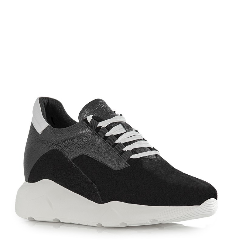 Basket Homme rehaussante  | Noir +8 CM | Mario Bertulli