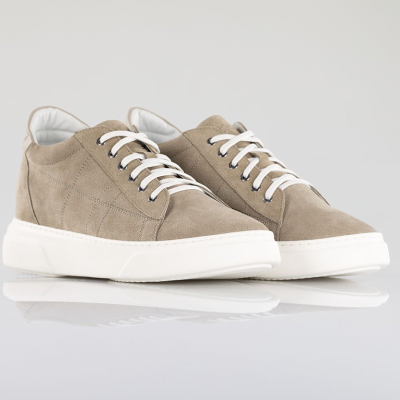 Sneaker talon compensé Homme | Sable +7,5 cm | Mario Bertulli