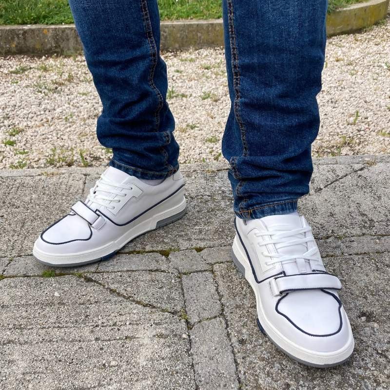 Sneaker Colorina blanc/bleu +7cm - mario bertulli