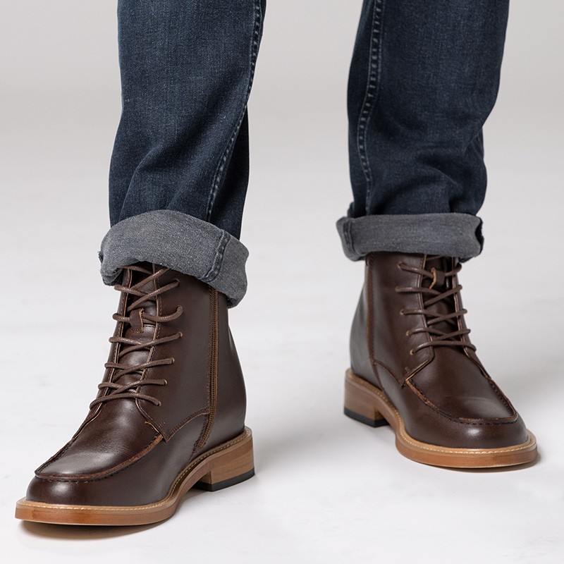 Bottes compensées Homme |Marron +7 CM | Mario Bertulli
