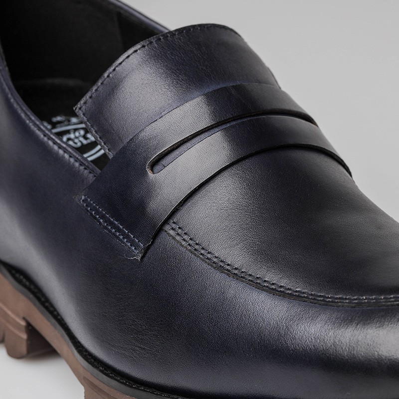 Mocassin rehaussant Homme | Bleu +6,5 CM | Mario Bertulli