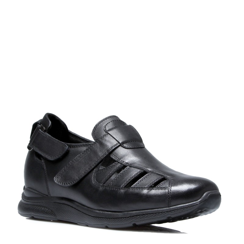 Sandales rehaussantes Homme | Noir +6,5 CM | Mario Bertulli